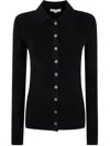 Michael Michael Kors Fitted Ribed Long Sleeves Button Up