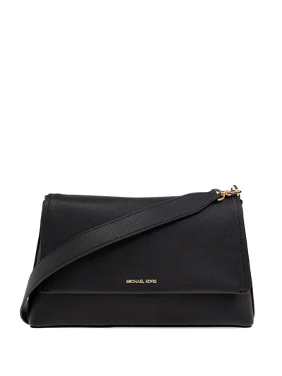 Michael Michael Kors Flap-detail Leather Shoulder Bag In Black