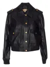 Michael Michael Kors Flap-pocket Leather Jacket In Black