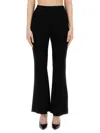 Michael Michael Kors Ribbed-knit Flared Trousers In Black
