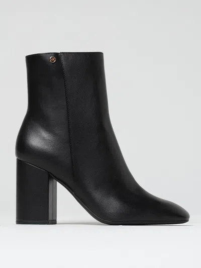 Michael Michael Kors Hazel Womens Faux Leather Block Heel Booties In Schwarz