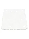 Michael Michael Kors Floral-embellished Scuba-jersey Mini Skirt In White