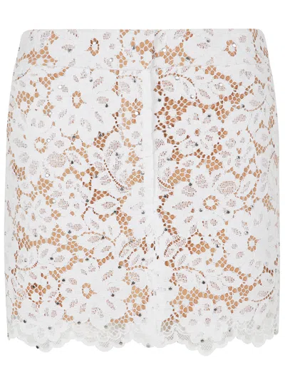 Michael Michael Kors Floral Lace Mini Skirt In Neutral