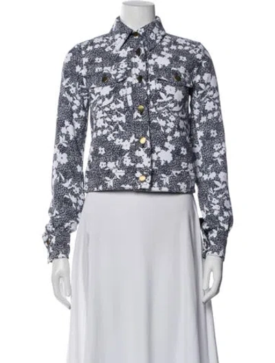 Pre-owned Michael Michael Kors Floral Print Jacket In Black