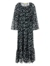 Michael Michael Kors Michael By Michael Kors Printed Chambray Dress In Blue