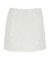 Michael Michael Kors White Miniskirt With All-over Floral Embroidery In Tech Fabric Stretch Woman In White