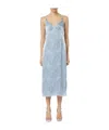 Michael Michael Kors Floral-print Slip Midi Dress In Blue