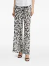 Michael Michael Kors Floral-print Trousers In Black