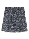 Michael Michael Kors Floral-printed Studed Skirt In Blue
