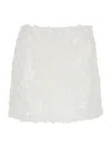 Michael Michael Kors White Miniskirt With All-over Floral Embroidery In Tech Fabric Stretch Woman In White