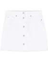 Michael Michael Kors Frayed Denim Mini Skirt In White