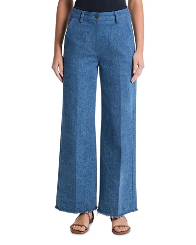 Michael Michael Kors Frayed Hem Denim Pants In Blue