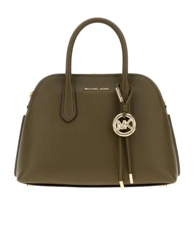 Michael Michael Kors Michael By Michael Kors Freddie Mini Leather Handbag With Gold Hardware In Green