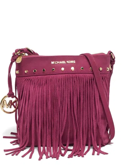Pre-owned Michael Michael Kors Fringe Cross Body Bag In Pink