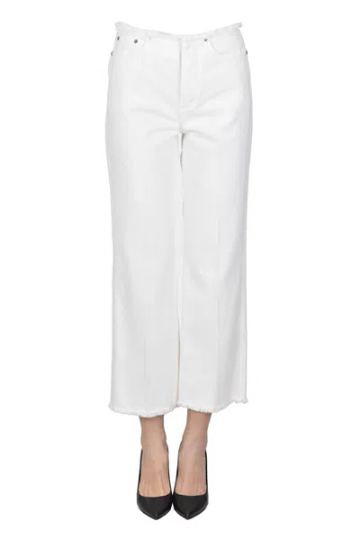 Michael Michael Kors Fringed Trims Jeans In White