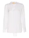Michael Michael Kors Frontal Buttons Lace Shirt In White