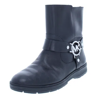 Michael Michael Kors Fulton Biker Womens Leather Ankle Booties In Black