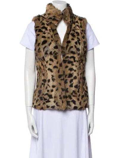 Pre-owned Michael Michael Kors Fur Animal Print Fur Jacket In Neutral