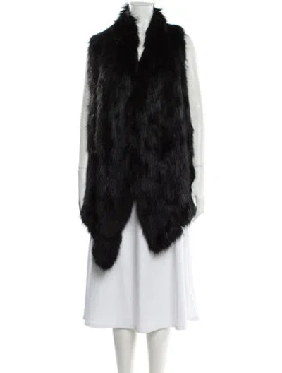 Pre-owned Michael Michael Kors Fur Fur Jacket In Black