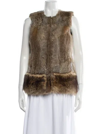 Pre-owned Michael Michael Kors Fur Fur Jacket In Neutral
