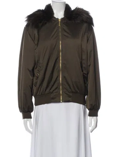 Pre-owned Michael Michael Kors Fur Jacket In Green