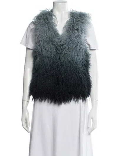 Pre-owned Michael Michael Kors Fur Vest In Blue