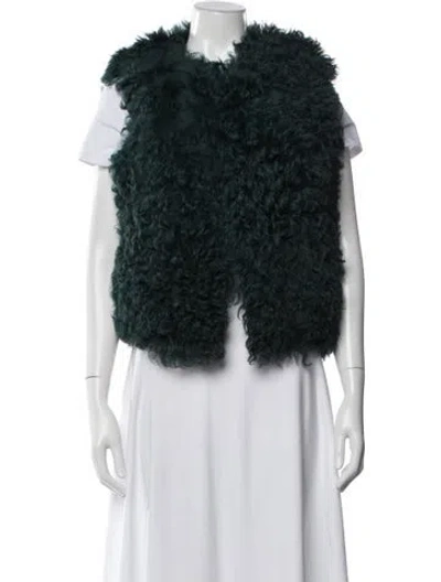 Pre-owned Michael Michael Kors Fur Vest In Green