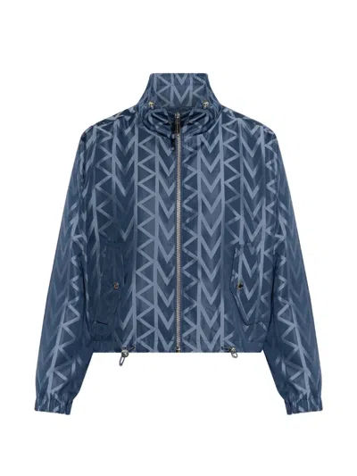 Michael Michael Kors Geometric-pattern Zip Jacket In Blue