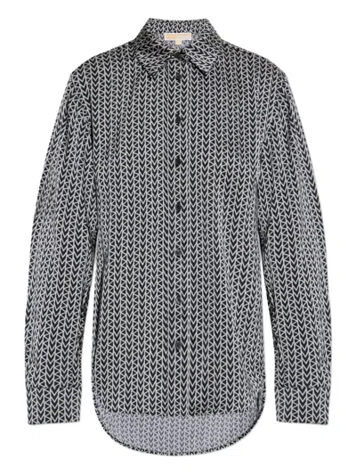 Michael Michael Kors Geometric-print Shirt In Black