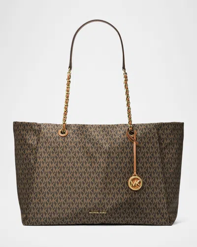 Michael Michael Kors Georgia Large Monogram Tote Bag In Brn/acorn