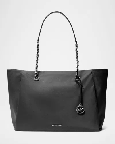 Michael Michael Kors Georgia Large Nylon Tote Bag In Black