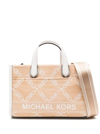 Michael Michael Kors Gigi Small Rafia Tote Bag In Beige