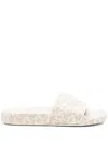 Michael Michael Kors Gilmore Monogram-pattern Slides In Neutrals