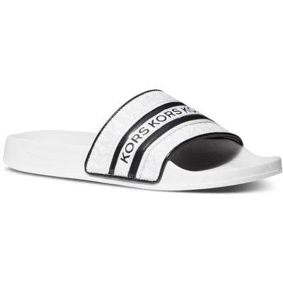 Michael Michael Kors Gilmore Womens Striped Man Made Slide Sandals