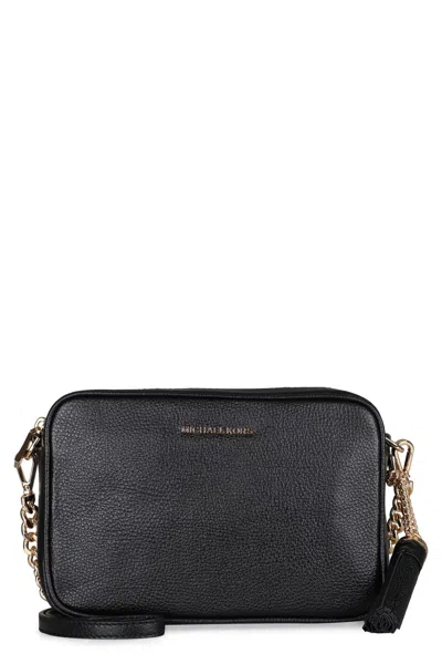 Michael Michael Kors Ginny Leather Crossbody Bag In Black