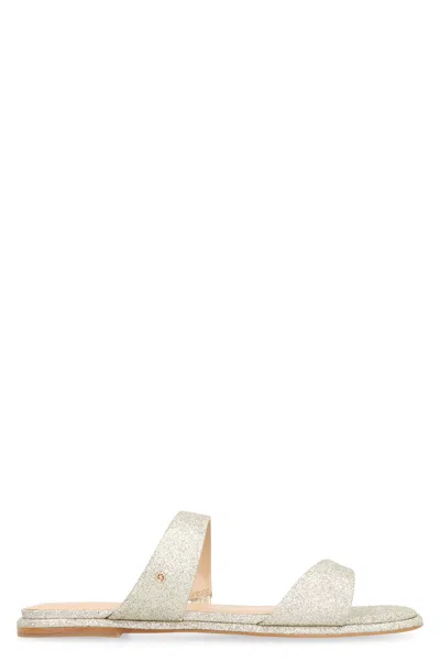 Michael Michael Kors Glitter Cow Hide Sandals In White