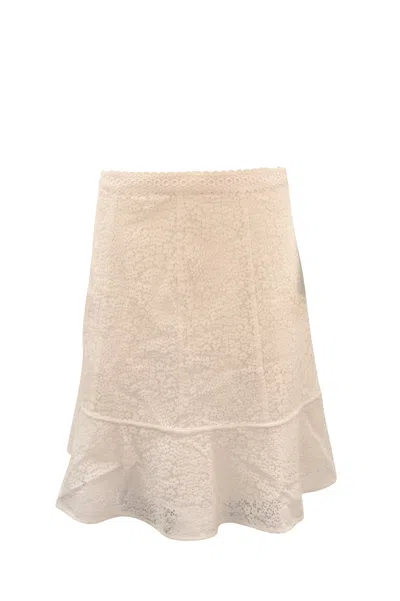 Michael Michael Kors Gored Lace Skirt In White