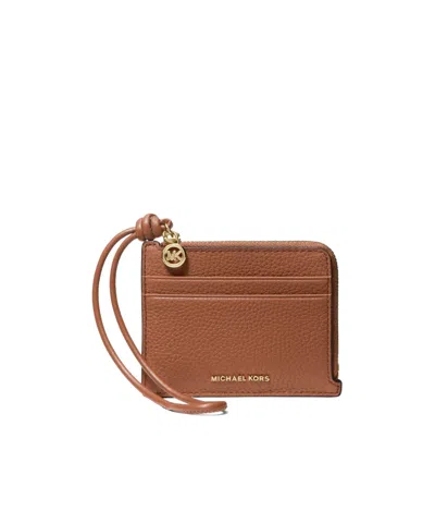 Michael Michael Kors Grainedleather Card Holder In Brown