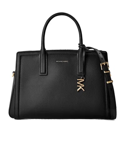 Michael Michael Kors Grainedleather Satchel Bag In Black
