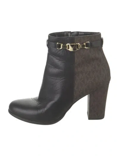 Pre-owned Michael Michael Kors Graphic Print Boots In Black