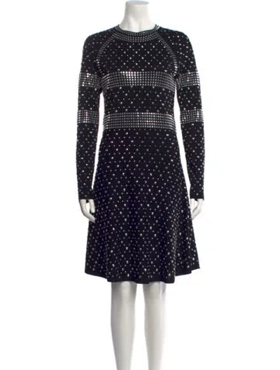 Pre-owned Michael Michael Kors Graphic Print Knee-length Dress In Black