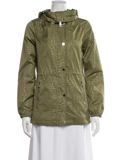 Pre-owned Michael Michael Kors Graphic Print Utility Jacket In Green