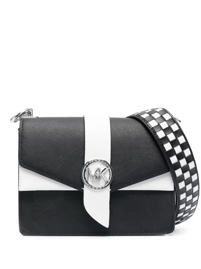 Michael Michael Kors Greenwhich Leather Shoulder Bag In 黑色