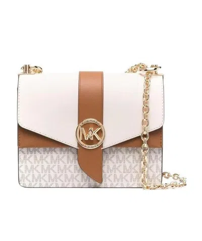 Michael Michael Kors Greenwich Shoulder Bag In White