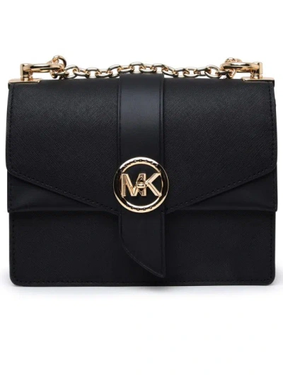 Michael Michael Kors Greenwich Shoulder Strap In Black Leather