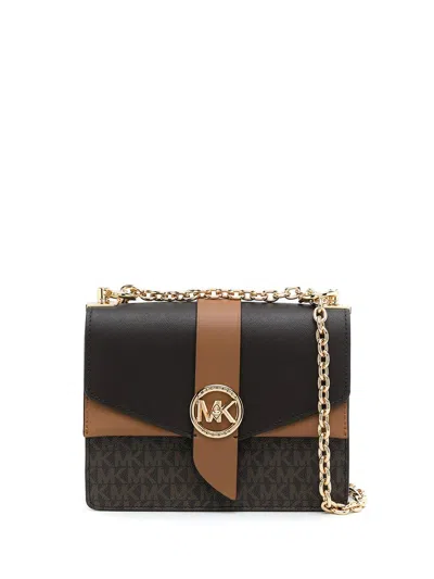 Michael Michael Kors Greenwich Small Leather Crossbody Bag In Brown