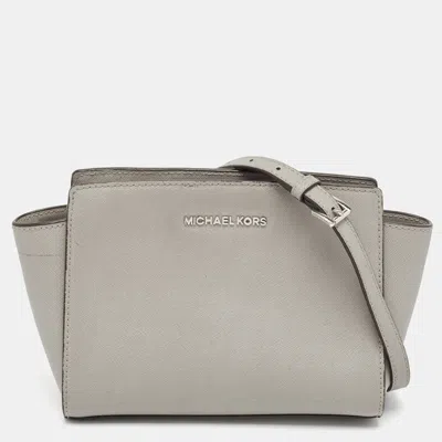 Pre-owned Michael Michael Kors Grey Leather Small Selma Crossbody Bag