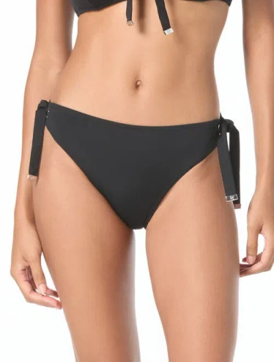 Michael Michael Kors Grommet Solids Bikini Bottom In Black