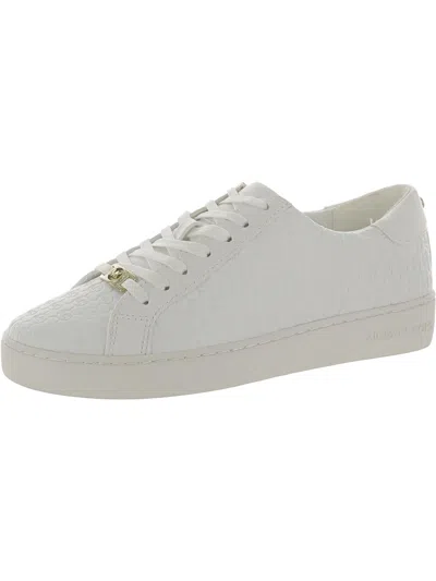Michael Michael Kors Grove Womens Lace-up Faux Leather Casual And Fashion Sneakers In White