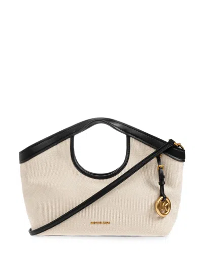 Michael Michael Kors Haddie Leather-trim Tote Bag In Neutral